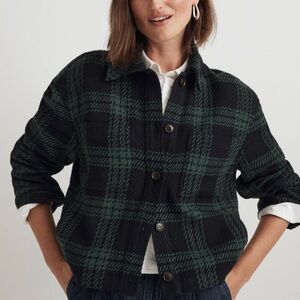 Madewell Green and Black Plaid Jacket